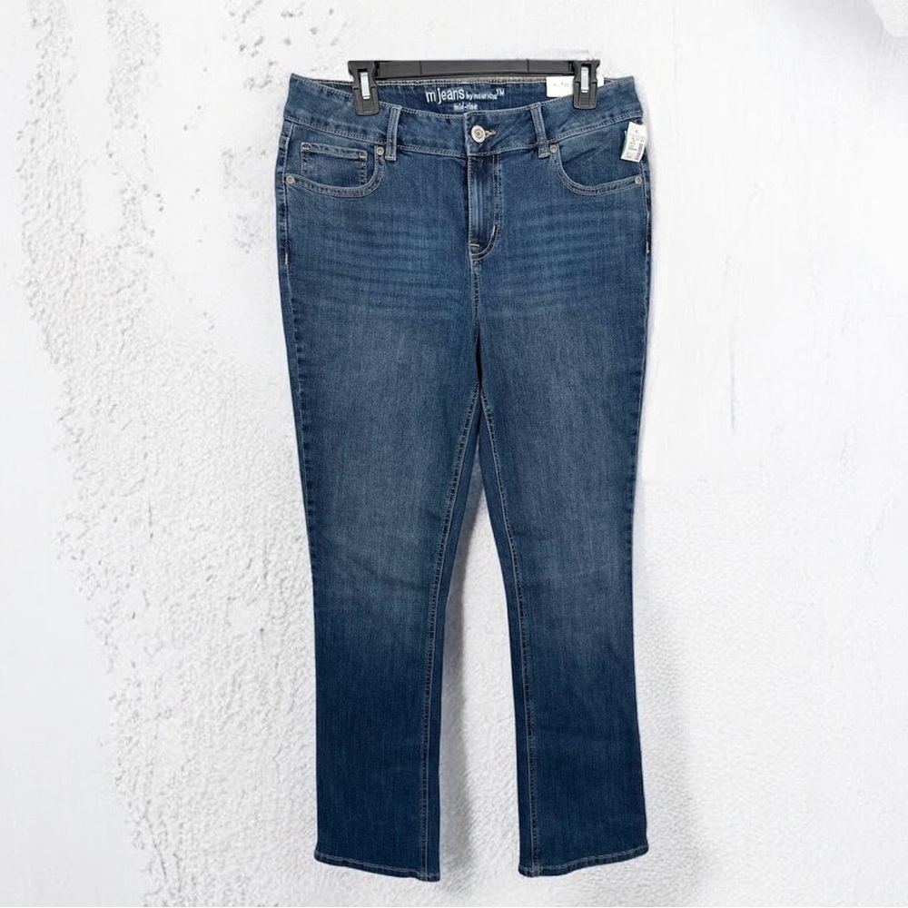 Maurices Mid Rise Straight Leg Jeans Size 12 Long Dark Wash